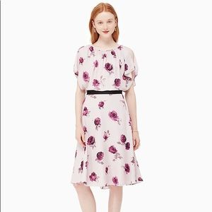 Silk Encore Rose Flutter Dress - Kate Spade